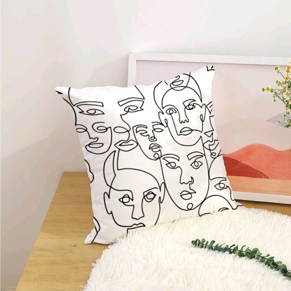 Abstract Faces Pillow Cover - Picture 2 of 4